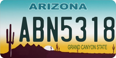 AZ license plate ABN5318