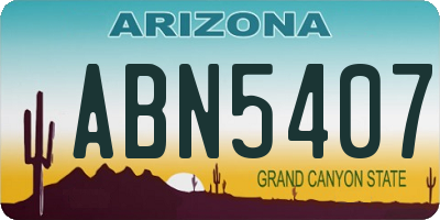 AZ license plate ABN5407