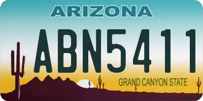 AZ license plate ABN5411