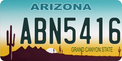 AZ license plate ABN5416