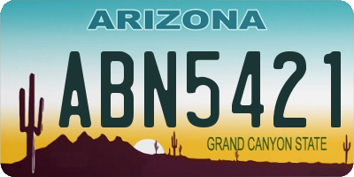 AZ license plate ABN5421