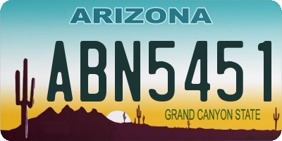 AZ license plate ABN5451