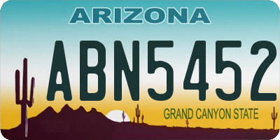 AZ license plate ABN5452