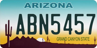 AZ license plate ABN5457