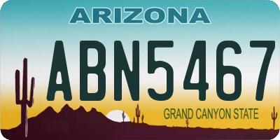 AZ license plate ABN5467