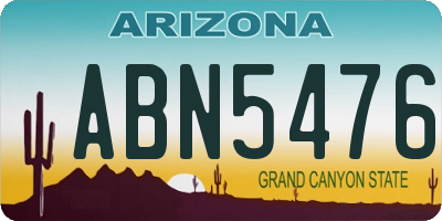 AZ license plate ABN5476