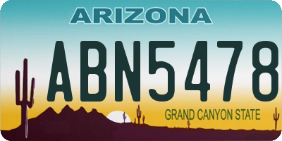 AZ license plate ABN5478
