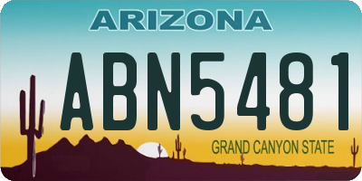 AZ license plate ABN5481