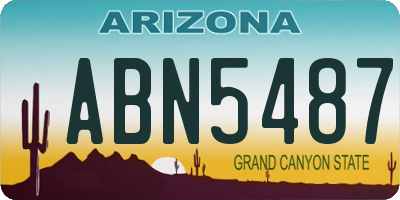 AZ license plate ABN5487