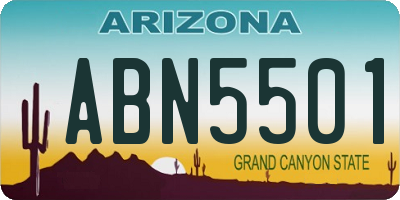 AZ license plate ABN5501