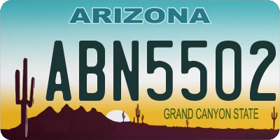 AZ license plate ABN5502