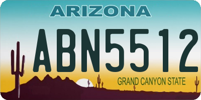 AZ license plate ABN5512