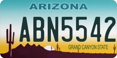 AZ license plate ABN5542