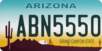 AZ license plate ABN5550