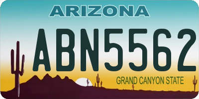 AZ license plate ABN5562