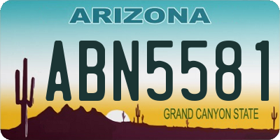 AZ license plate ABN5581