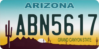 AZ license plate ABN5617