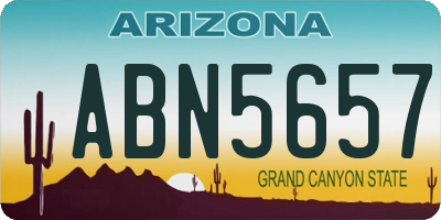 AZ license plate ABN5657