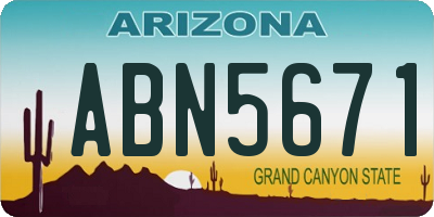 AZ license plate ABN5671