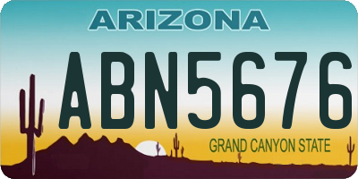 AZ license plate ABN5676