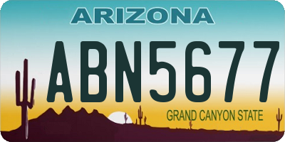 AZ license plate ABN5677