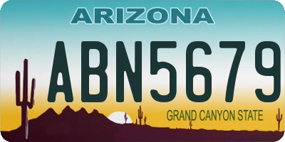 AZ license plate ABN5679