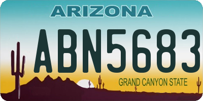 AZ license plate ABN5683