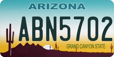 AZ license plate ABN5702