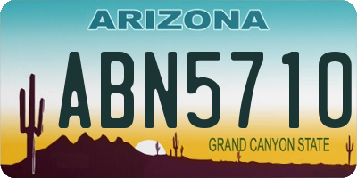 AZ license plate ABN5710