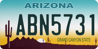 AZ license plate ABN5731