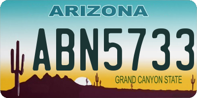 AZ license plate ABN5733