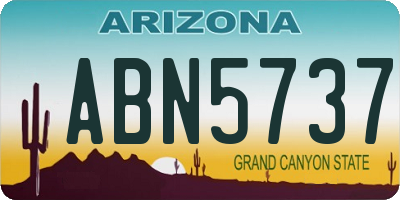 AZ license plate ABN5737