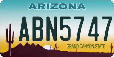 AZ license plate ABN5747