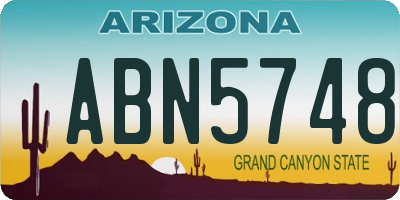 AZ license plate ABN5748