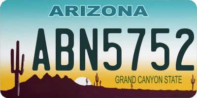 AZ license plate ABN5752