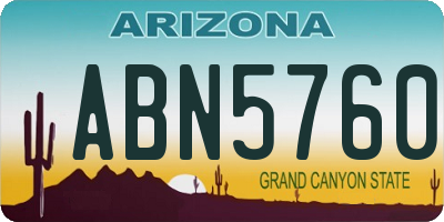 AZ license plate ABN5760