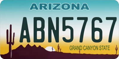AZ license plate ABN5767