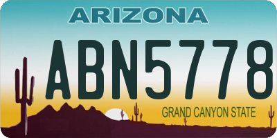 AZ license plate ABN5778