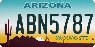 AZ license plate ABN5787