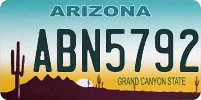 AZ license plate ABN5792
