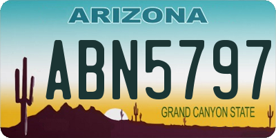 AZ license plate ABN5797