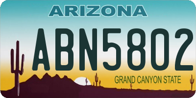 AZ license plate ABN5802