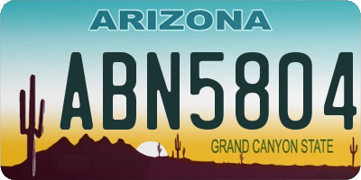 AZ license plate ABN5804