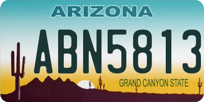 AZ license plate ABN5813