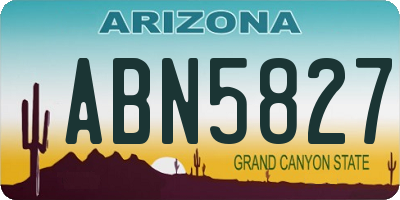 AZ license plate ABN5827
