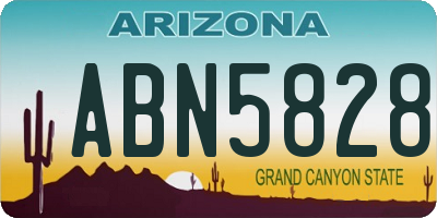 AZ license plate ABN5828