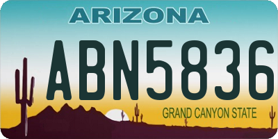 AZ license plate ABN5836