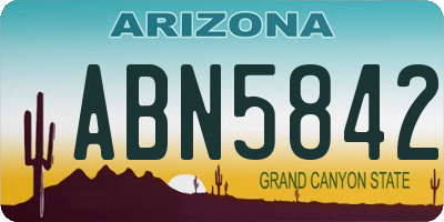 AZ license plate ABN5842