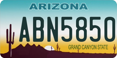 AZ license plate ABN5850