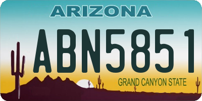AZ license plate ABN5851